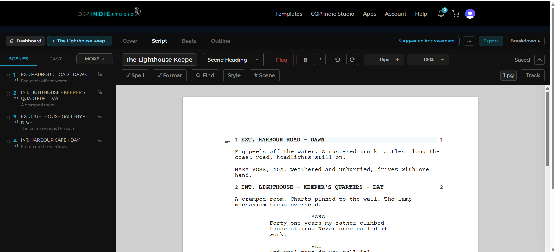 Write and format your script